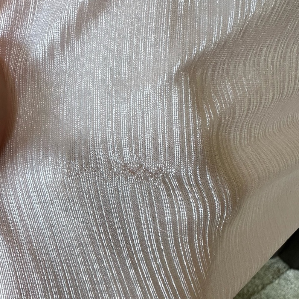 Vintage 1980’s dainty lace collar long night gown blush pink size XL 3/4 sleeve - Picture 8 of 9